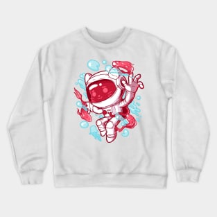 Cat in Koi Space Crewneck Sweatshirt